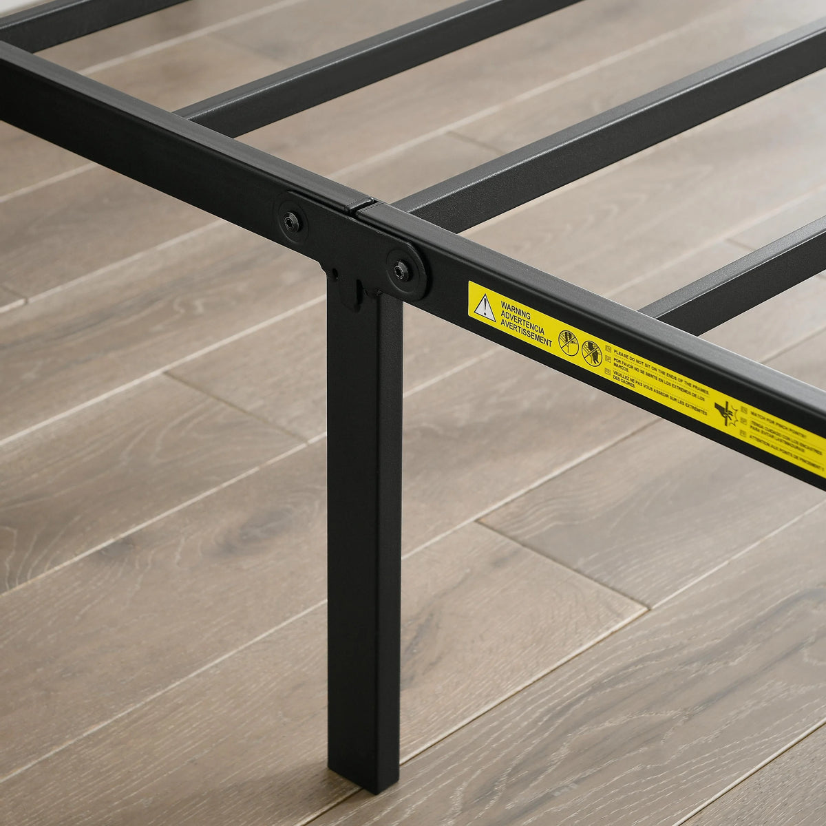Mainstays 14" Heavy Duty Steel Slat Twin Platform Bed Frame, Black