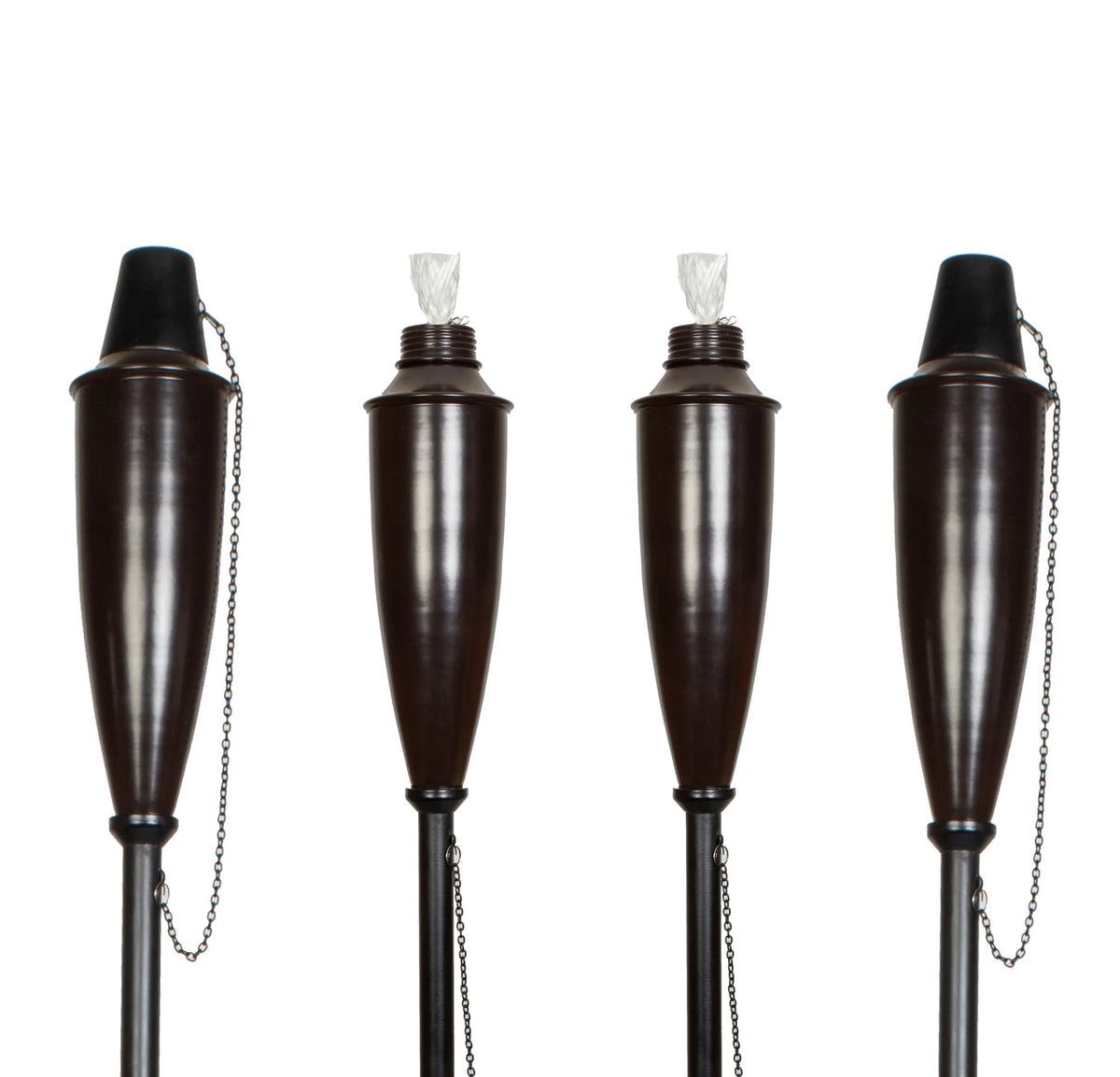 BirdRock Home 4 Pack Outdoor Garden Torches - Oil Rubbed Bronze