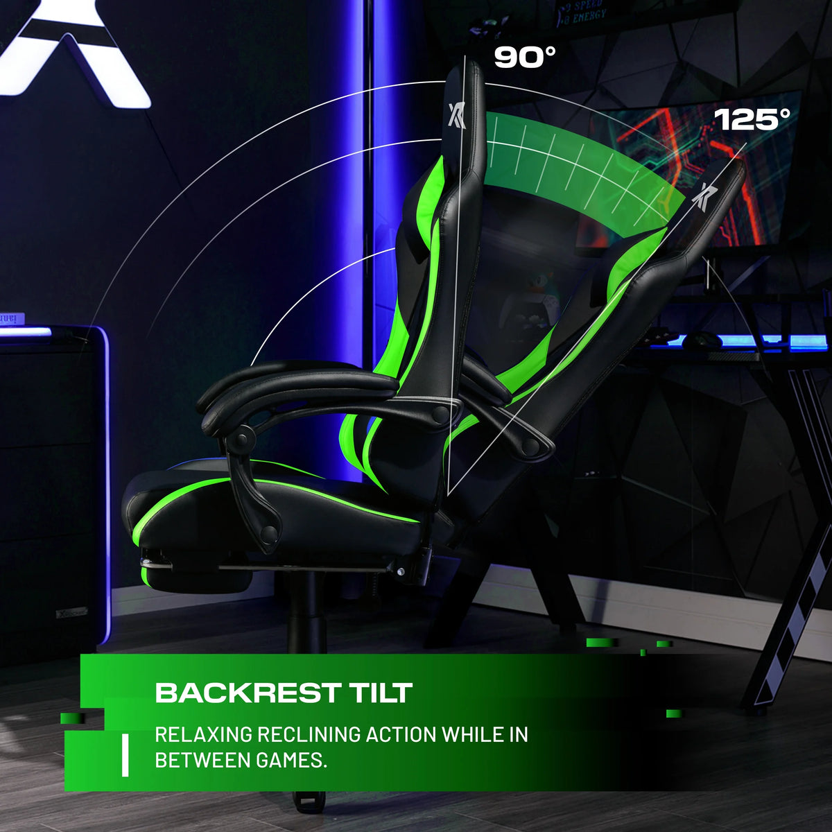 X Rocker Apex PC Gaming Chair with Massage Function and Footrest, Red