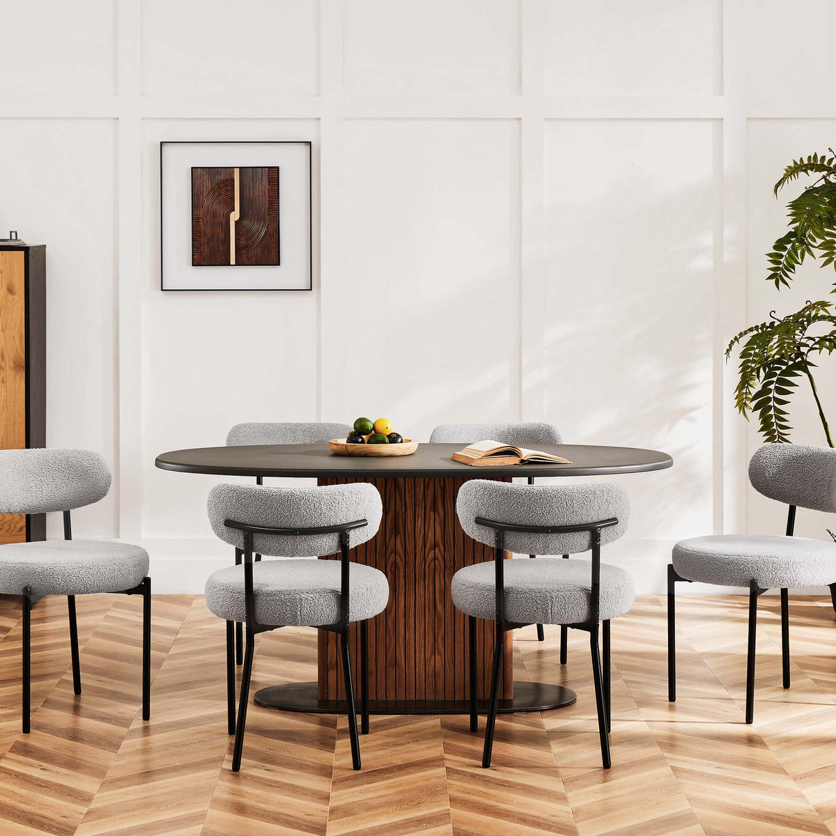 edx Upholstered Dining Chairs, Mid Century Modern Round Dining Room Chairs for Vanity For Living Room Set of 2, White