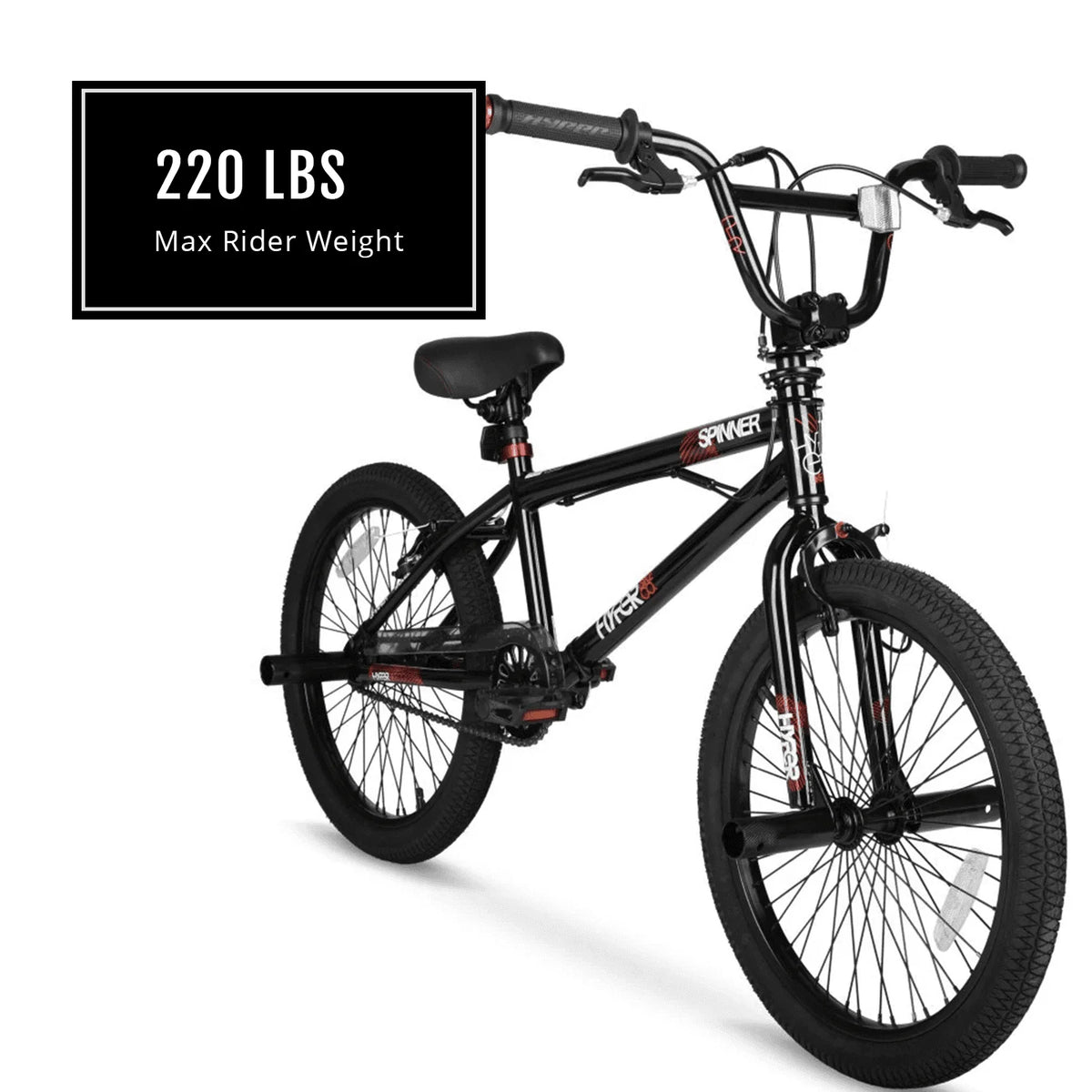 Bicycle 20 In. Boys Spinner BMX Bike, Kids, Black