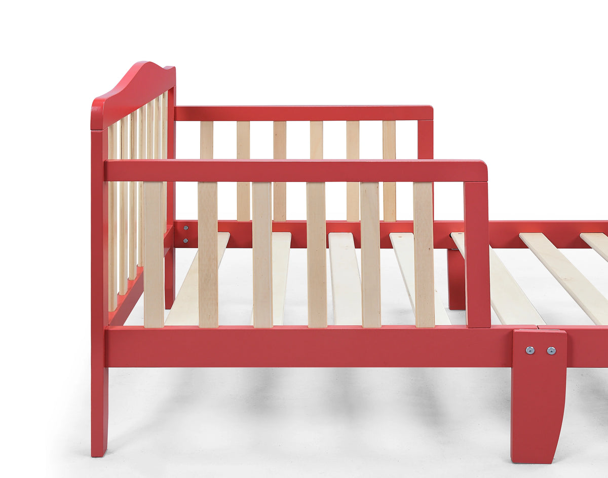 Olive & Opie Twain Toddler Bed, Red/Blue Finish