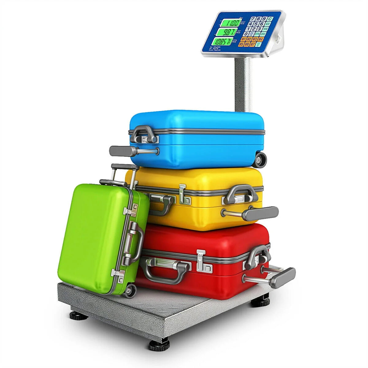 Gymax 660lbs Weight Platform Scale Digital Floor Folding Scale Postal Shipping Mailing