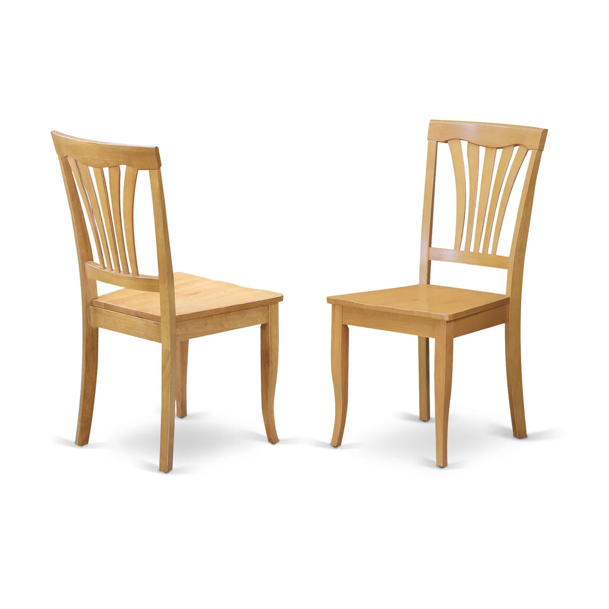 East West Furniture CAAV7-OAK-C Dinette Table & 6 Chairs, Oak