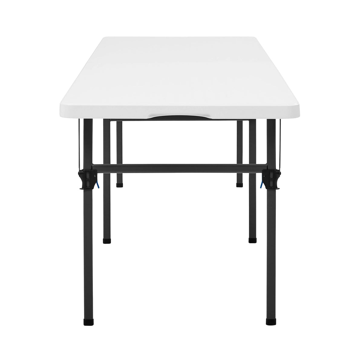 Mainstays 8 Foot Fold-in-Half Plastic Table, Indoor Outdoor, White Granite