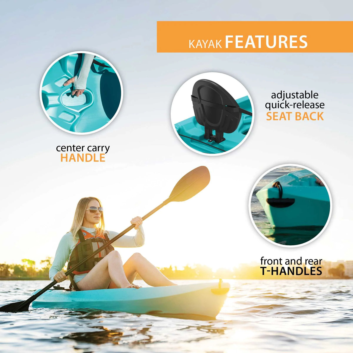 Lifetime Daylite 8 ft Sit-on-Top Kayak, Red (90775)