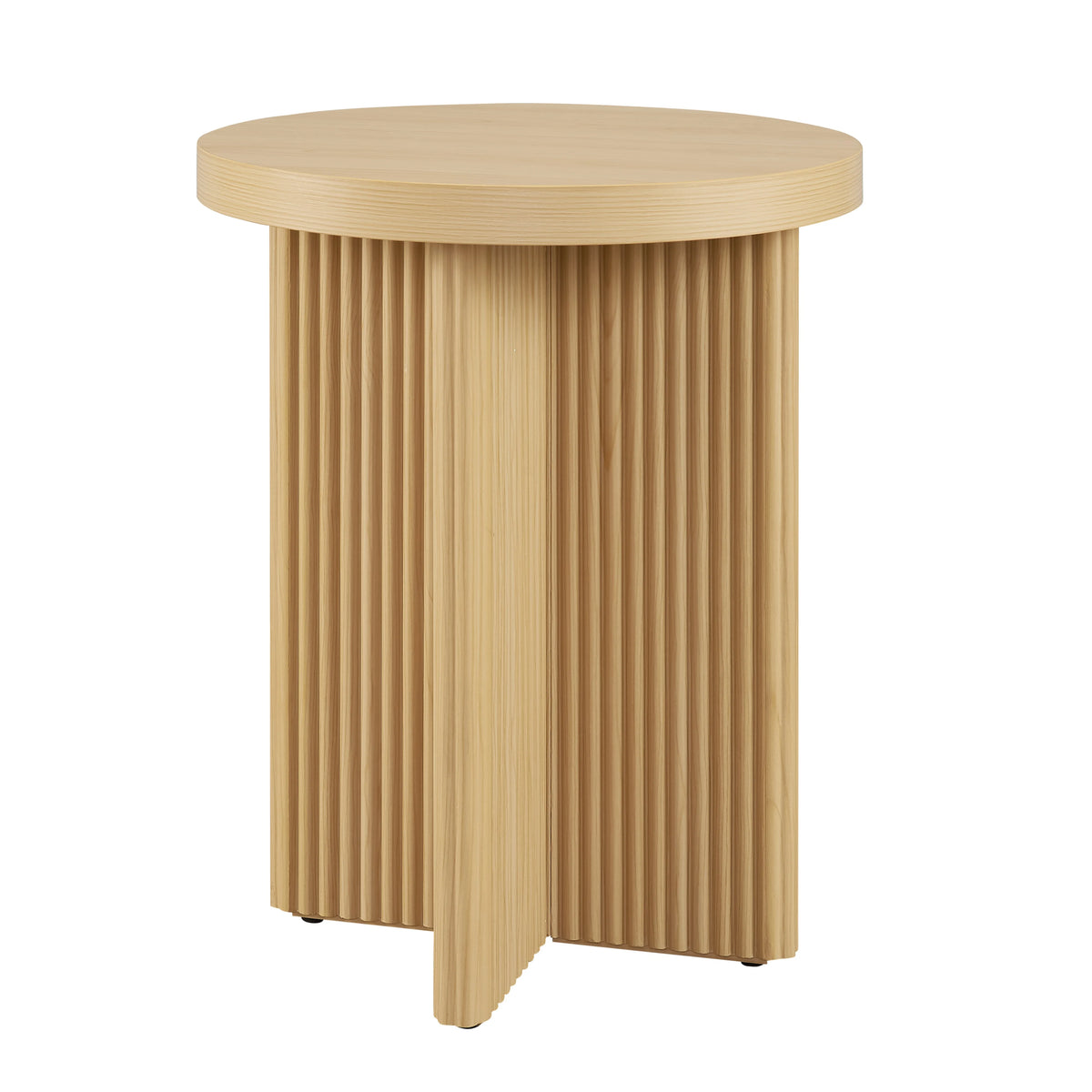 Better Homes & Gardens Lillian Fluted End Table, Natural Pine Finish