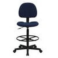 Emma  Oliver Black Fabric Drafting Chair (Cylinders: 22.5"-27"H, 26"-30.5"H)