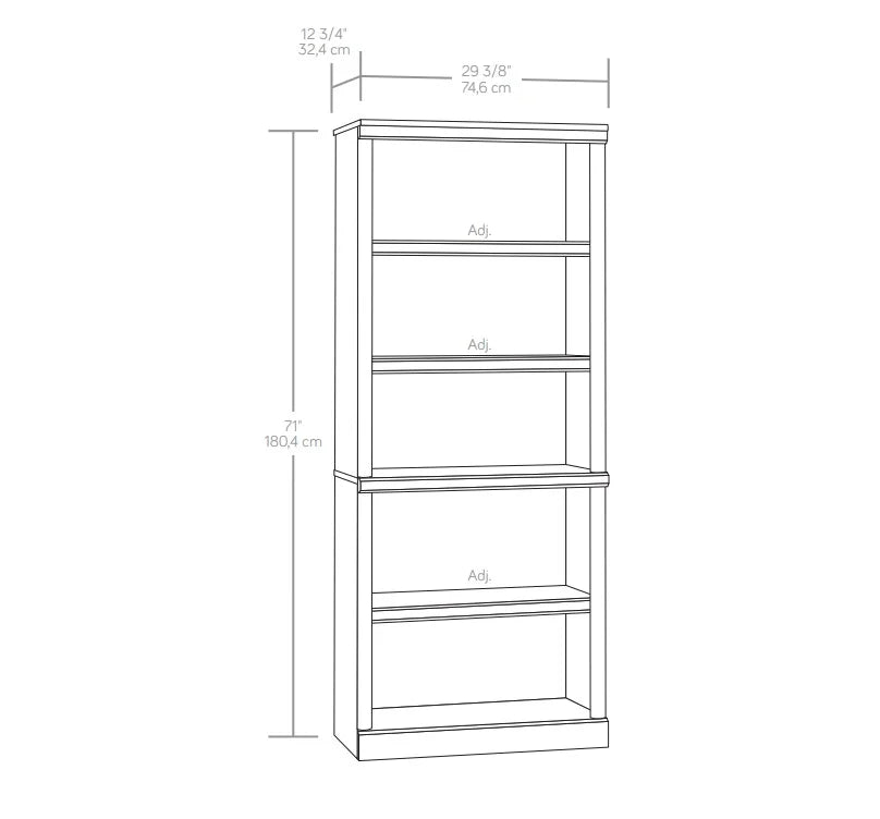 Better Homes & Gardens 71" Ashwood Road 5 Shelf Bookcase, Black Finish