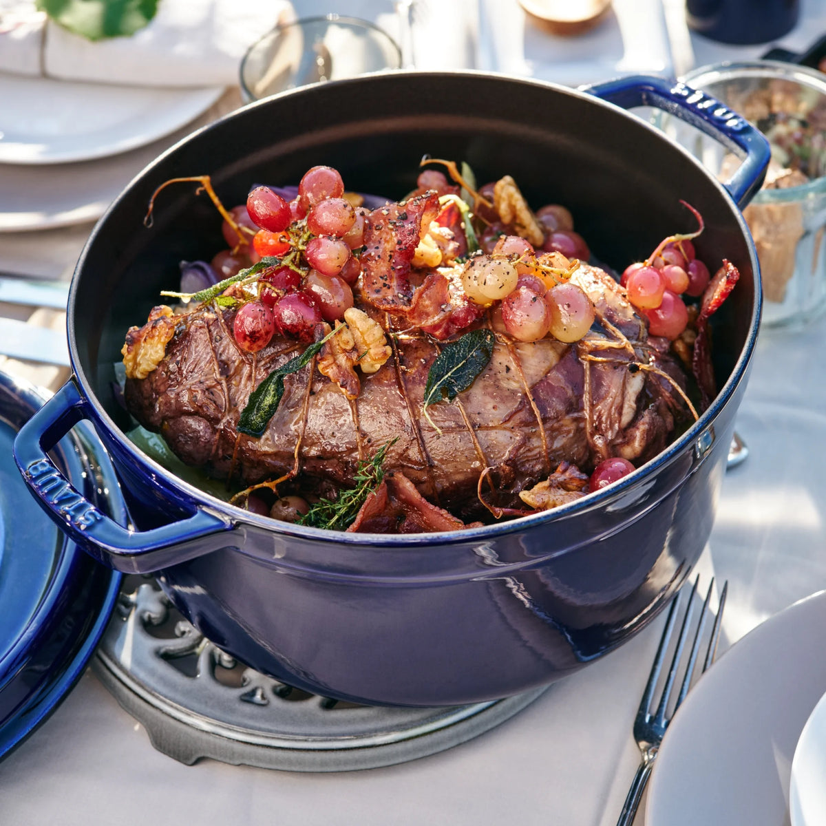 Staub Cast Iron 7-qt Round Cocotte - Grenadine