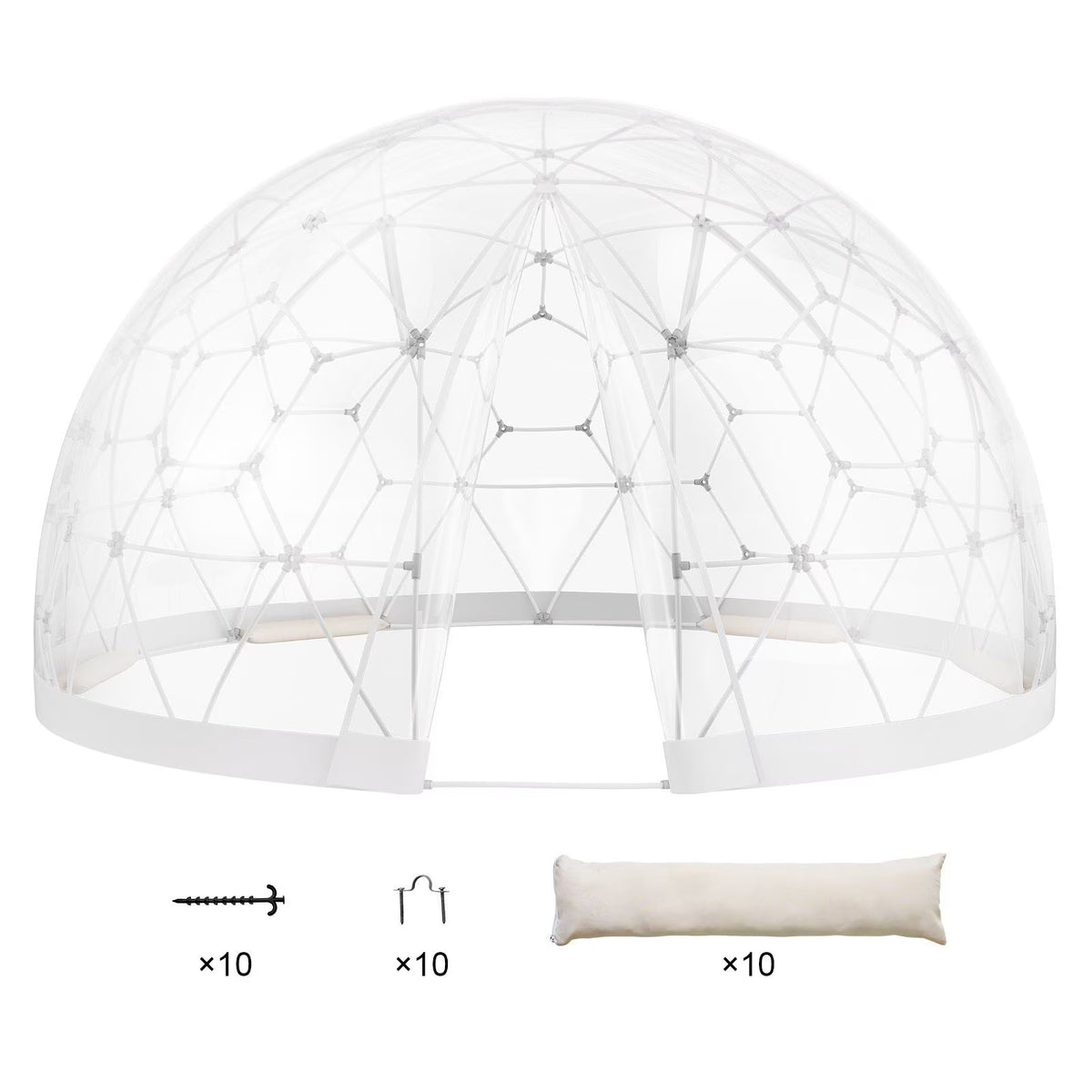 9.5FT Outdoor Bubble Tent �C Transparent Dome Camping Shelter with Zip Door & Windows �C Waterproof Pop-Up Tent for Stargazing, Backyard, Patio & Glamping �C Portable Instant Setup