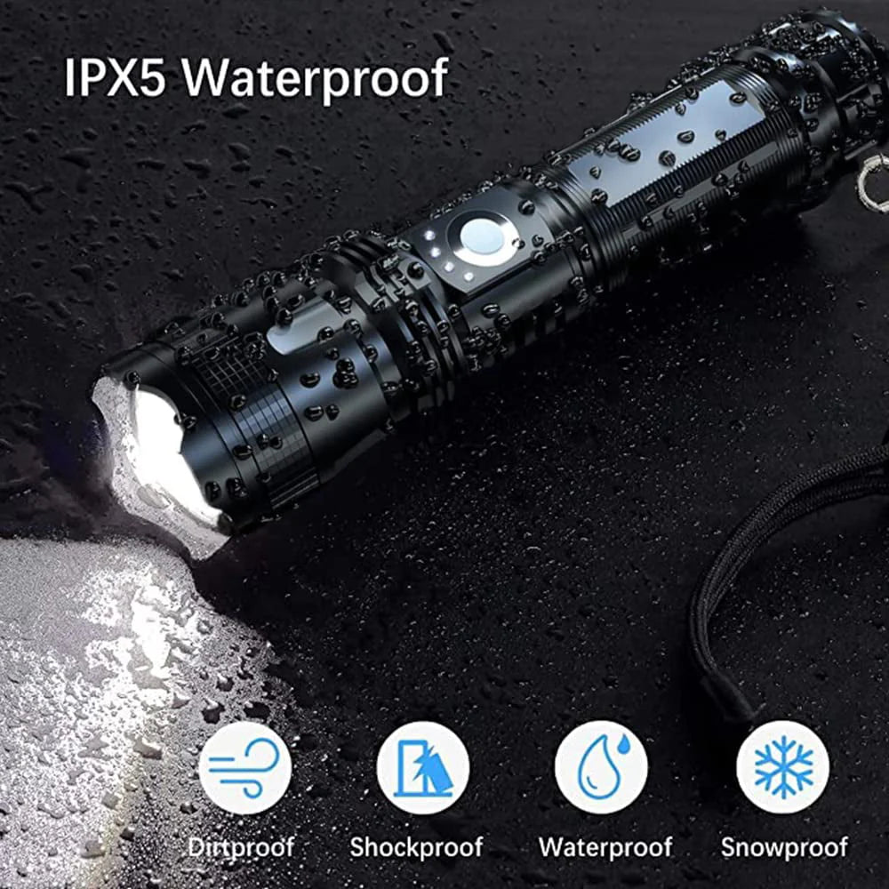 Maple Star 100000 High Lumens Rechargeable Powerful Waterproof Super Very Bright Flashlights
