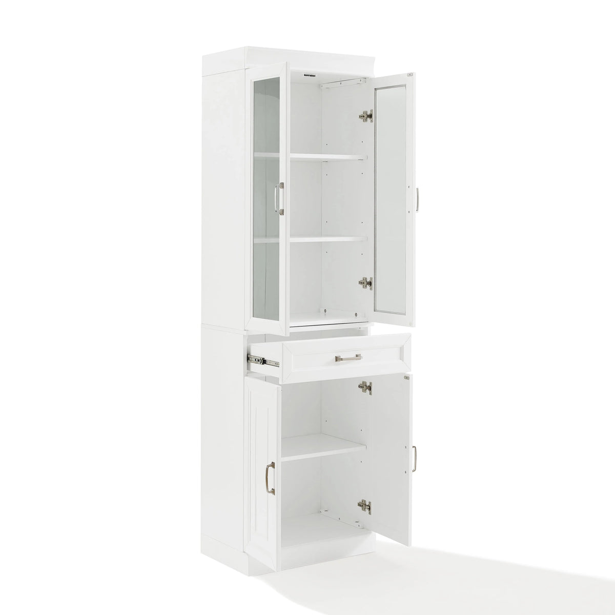 Crosley Brands Stanton 2Pc Glass Door Pantry Set White - 2 Pantries