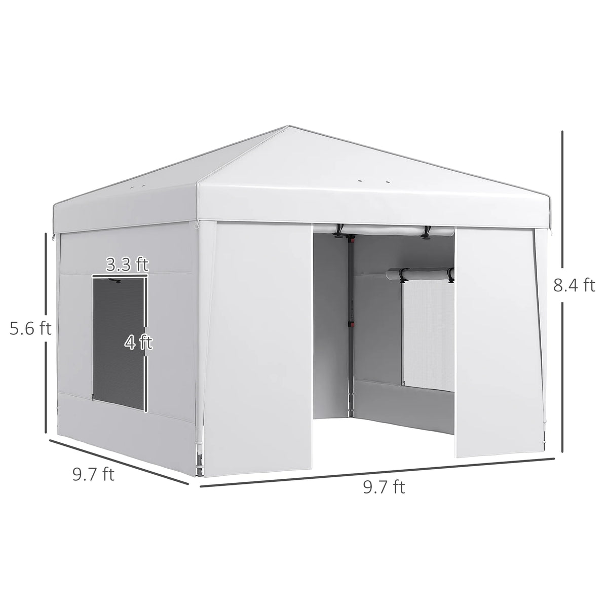 Outsunny 116.25 x 116.25 in Black Pop up Outdoor Canopies, Adjustable Height