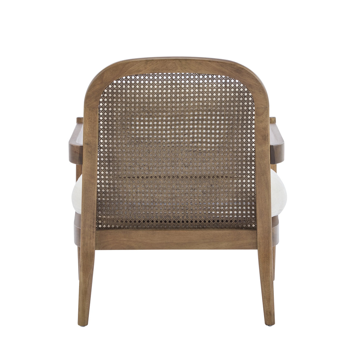 Christopher Knight Home [Set of 2] Mid-Century Modern Accent Chairs with Light Brown Solid Wood Frame, Rattan Backrest with Cushion �C Comfortable Armchairs Light Brown