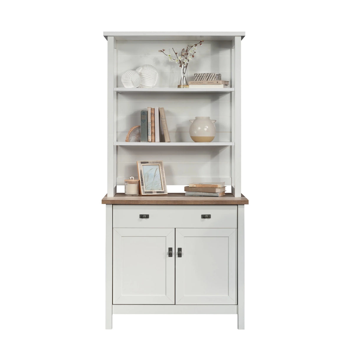 Sauder Cottage Road Library Hutch, White Finish