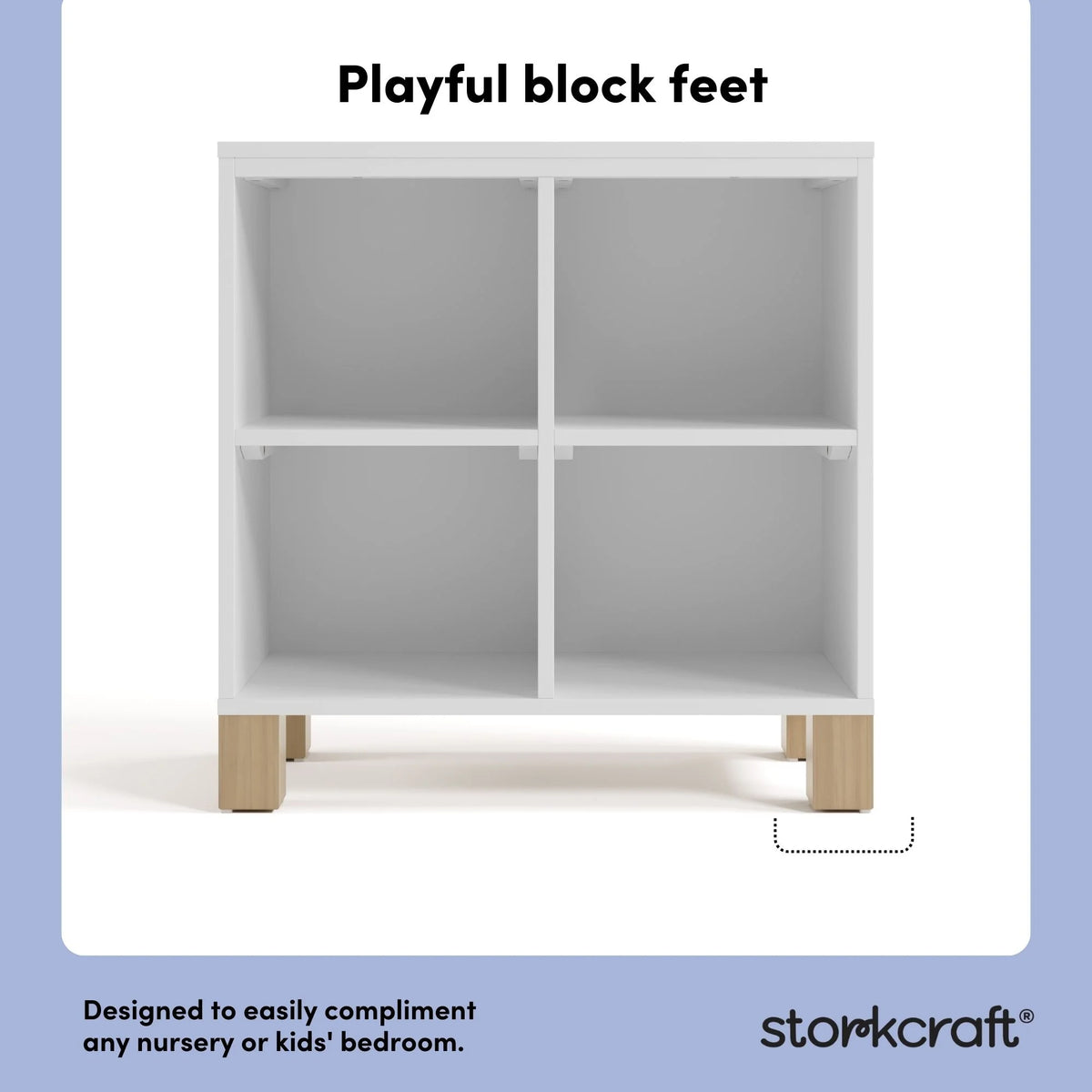 Storkcraft California Cube Organizer Children's Bookcase, Blush with Driftwood