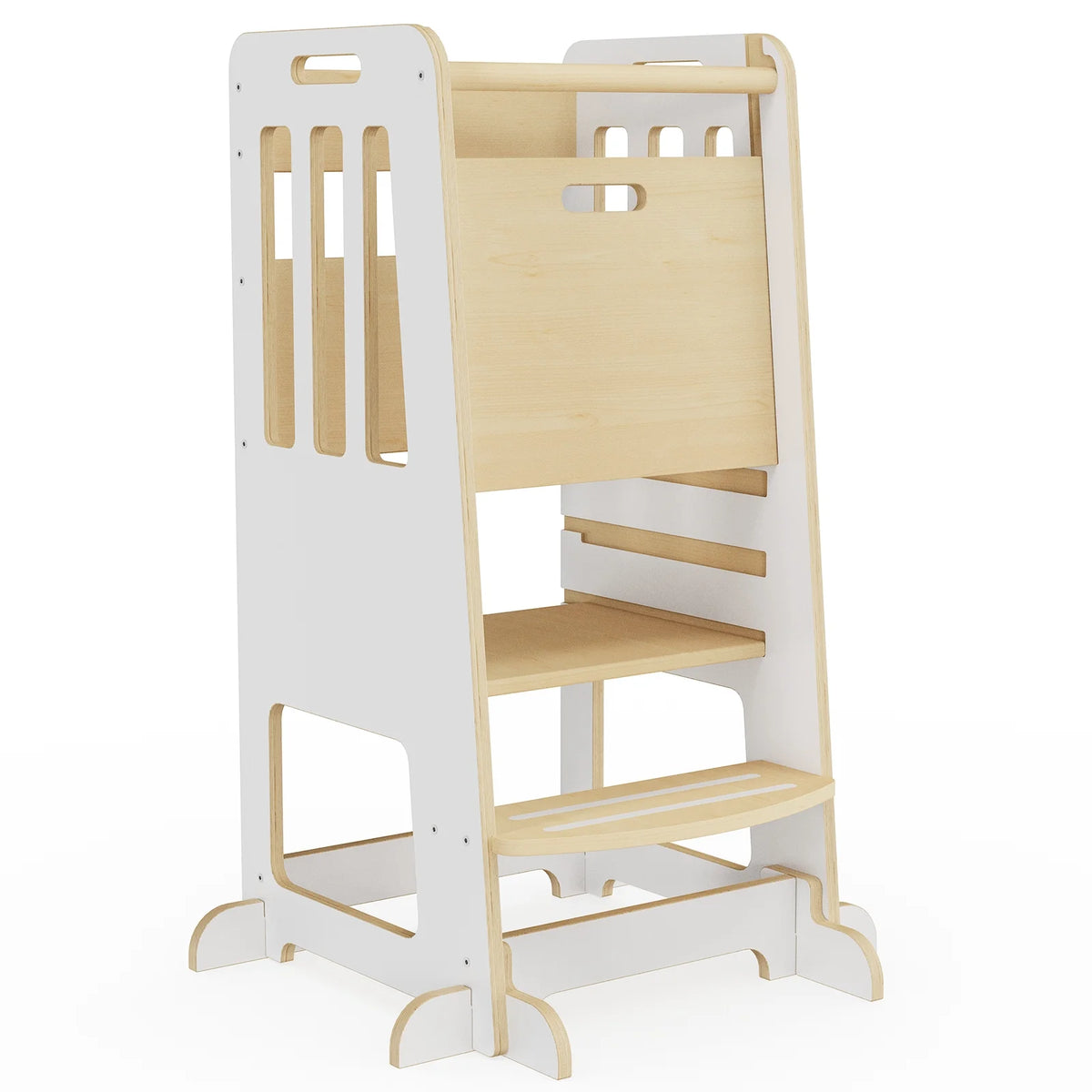 Toddler Standing Tower, Kids Kitchen Stool Helper 3 Levels Adjustable Height Wooden Toddler Step Stools for Learning New Skills