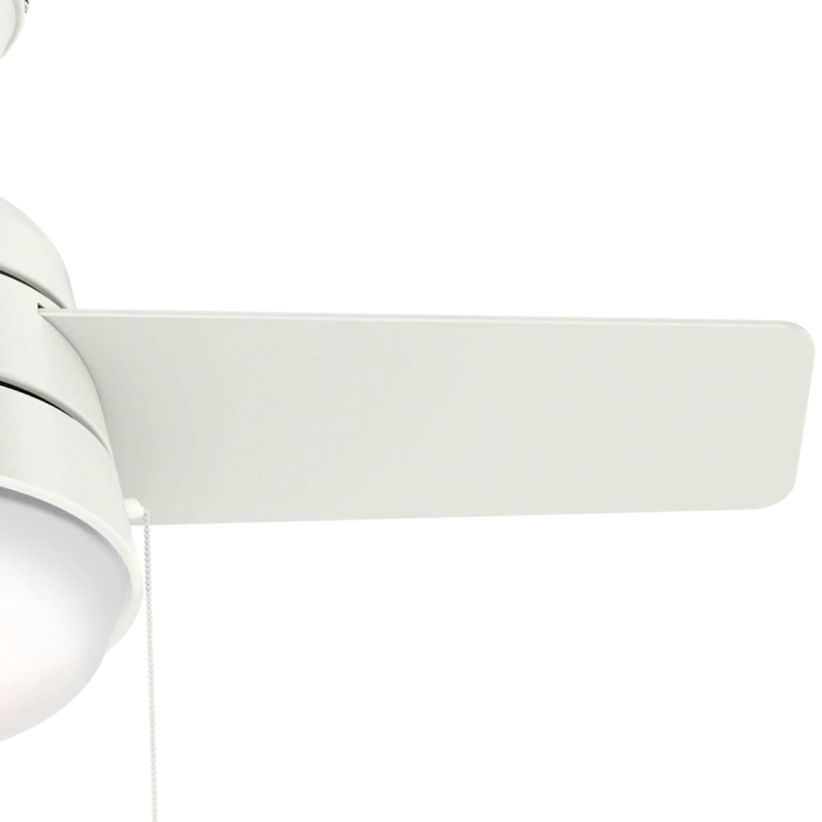 Hunter - Aker Indoor Ceiling Fan With Light, 36-inch, Fresh White, Modern-style, 3-speed WhisperWind Motor, 59301, for Living Rooms, Bedrooms