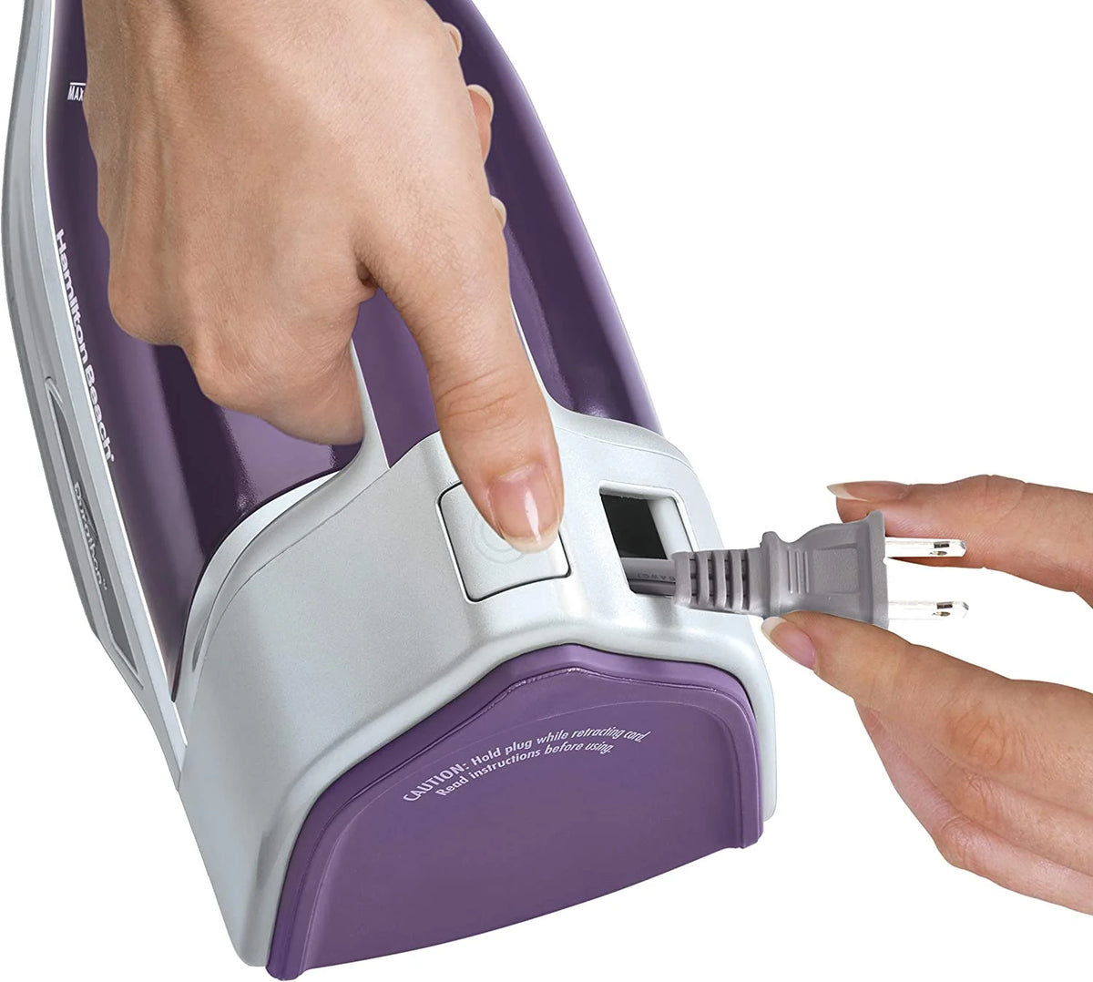 Hamilton Beach Durathon Digital Retractable Cord Iron, Purple
