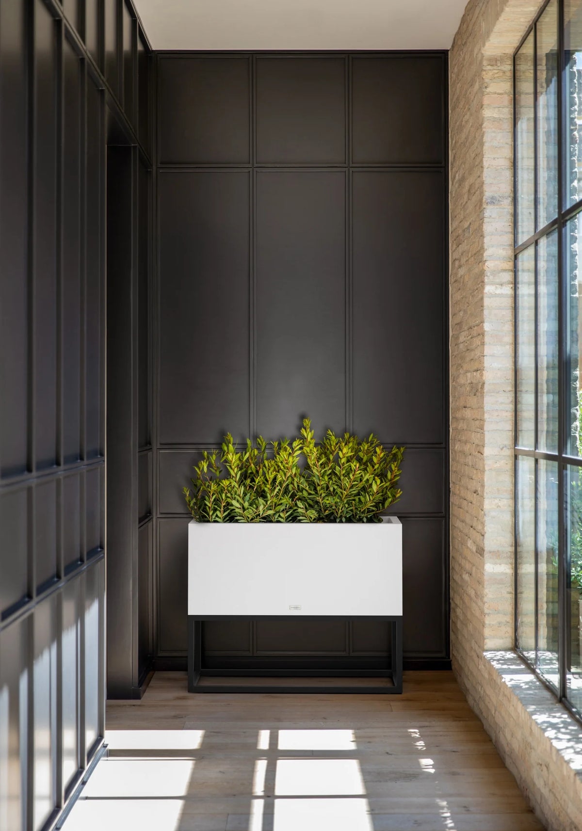 Veradek Block Series Raised Long Box Plastic Planter - (32 in., Black)