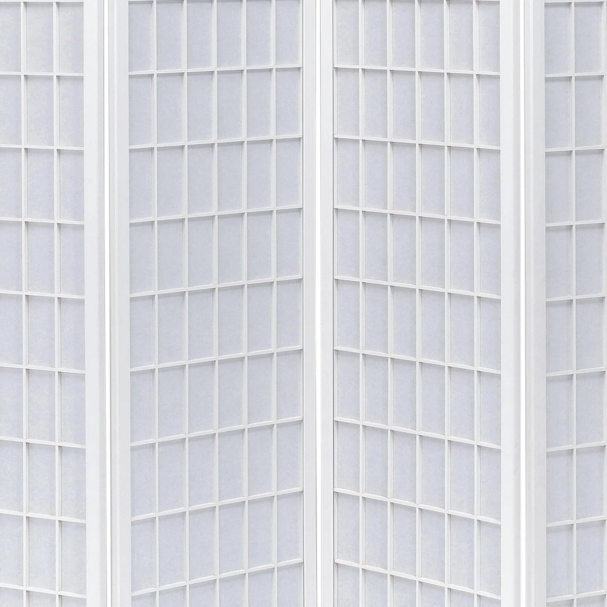 Contemporary Style Four Panel Folding Screen, White