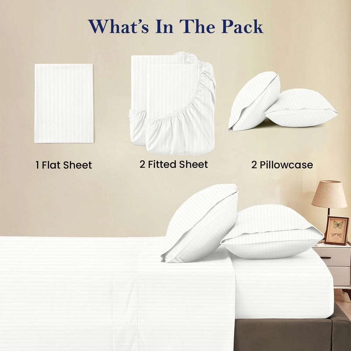 5-Piece Split Queen Sheet Set, 800 Thread Count, 100% Egyptian Cotton, Color Aqua Blue Stripe Pattern, Fits 16-Inch Deep Mattresses