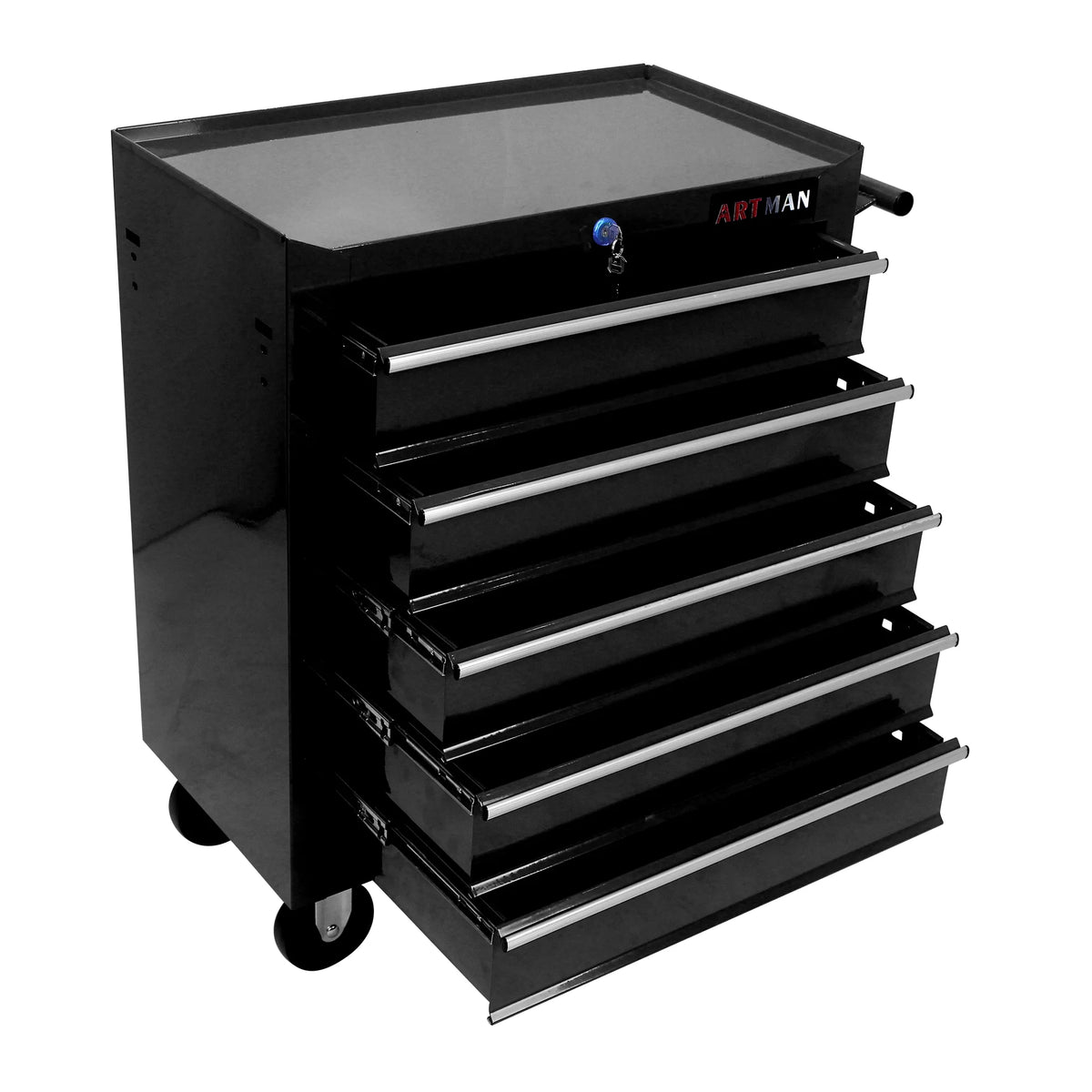 5 Drawer Rolling Tool Chest, Steel Tool Storage Cabinet for Garage Storage with 4 Wheels and Locker