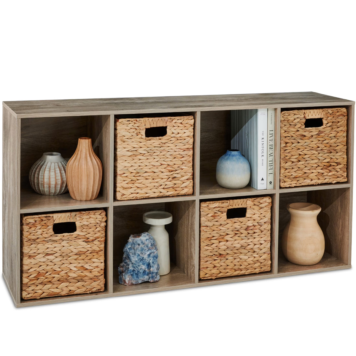 Best Choice Products 8-Cube Bookshelf, 11in Display Storage System, Organizer w/ Removable Back Panels - Black