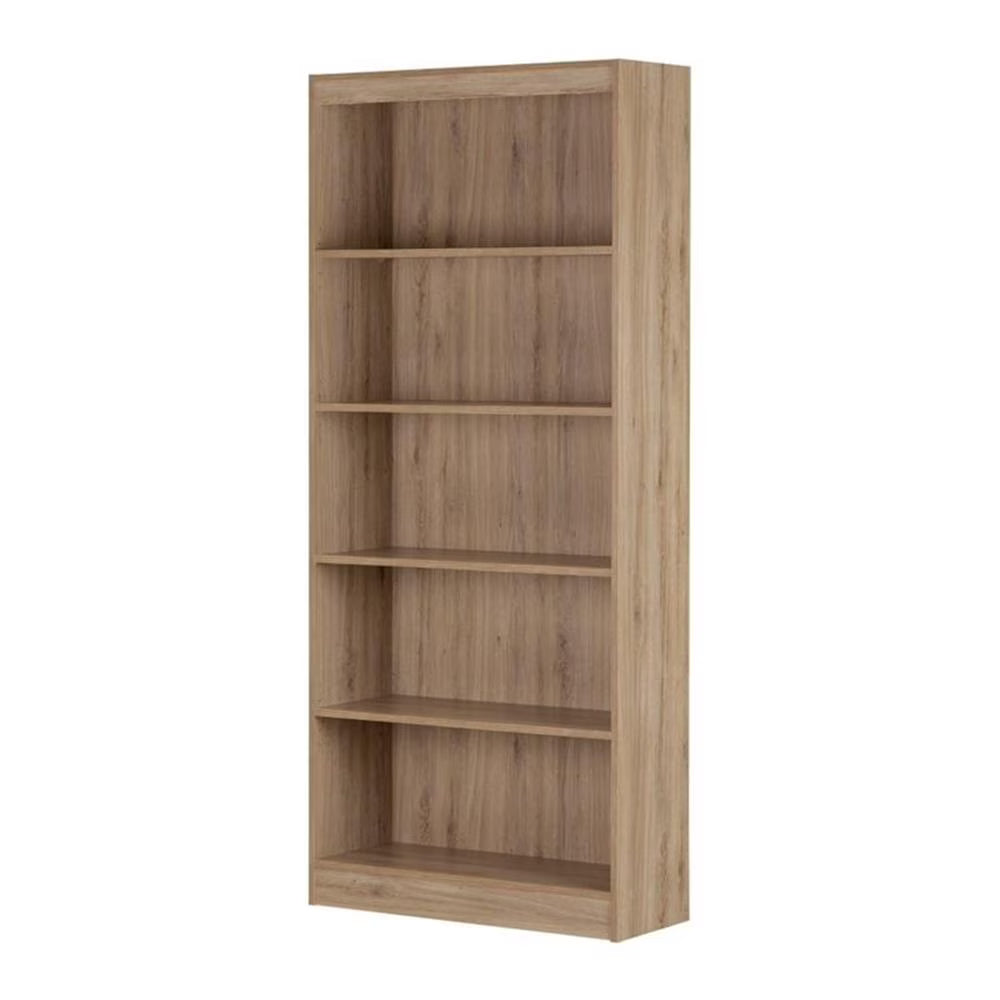 Pemberly Row 5-Shelf Transitional Wood Bookcase in Morgan Cherry