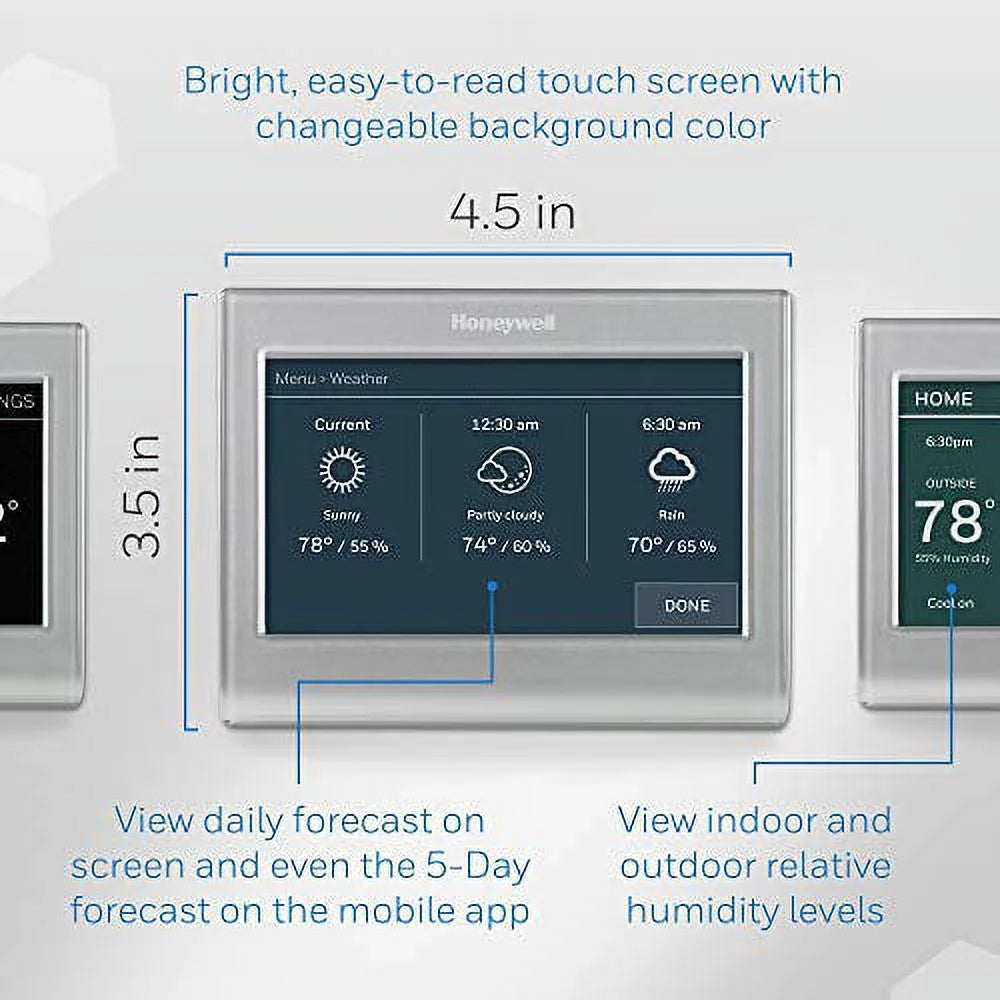 Honeywell Wi-Fi Smart Color Thermostat, 7 Day Programmable,Touch,Alexa Ready