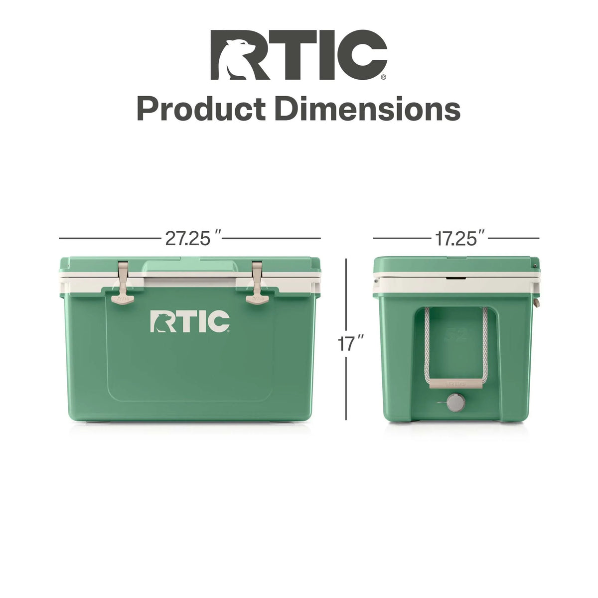 RTIC 52 QT Ultra-Light Hard-Sided Ice Chest Cooler, Fits 76 Cans, Trailblazer