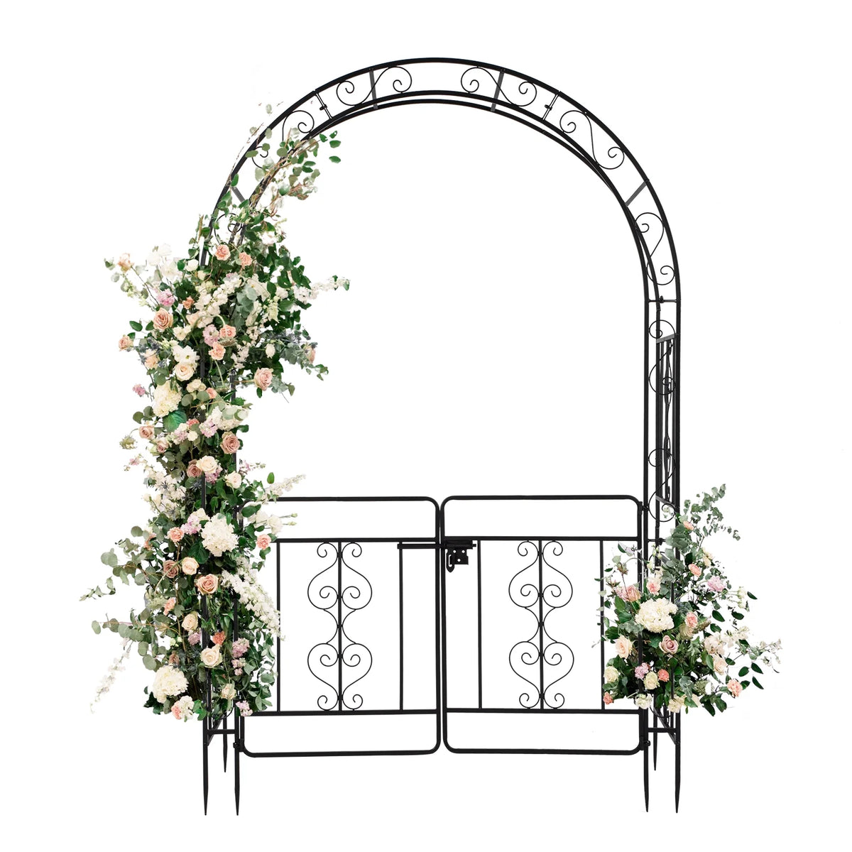 Ktaxon Metal Garden Arch 7Ft Garden Trellis Arch Arbor Outdoor Wedding