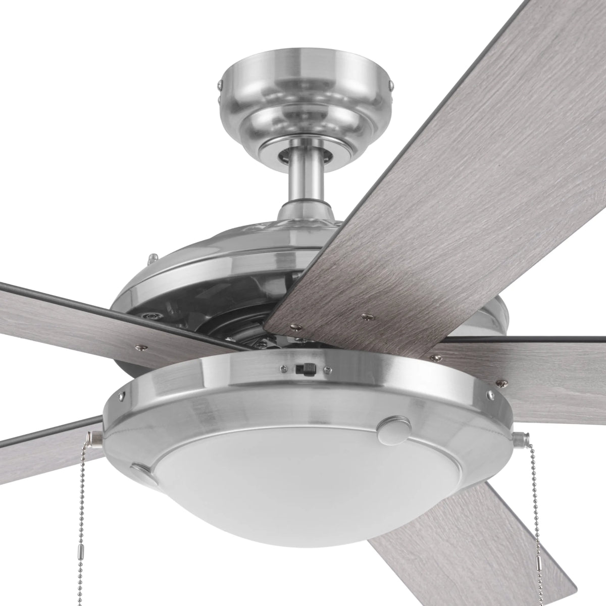 Mainstays 52" Transitional Satin Nickel Indoor Ceiling Fan with Light, Pull Chain Control & Reverse Airflow