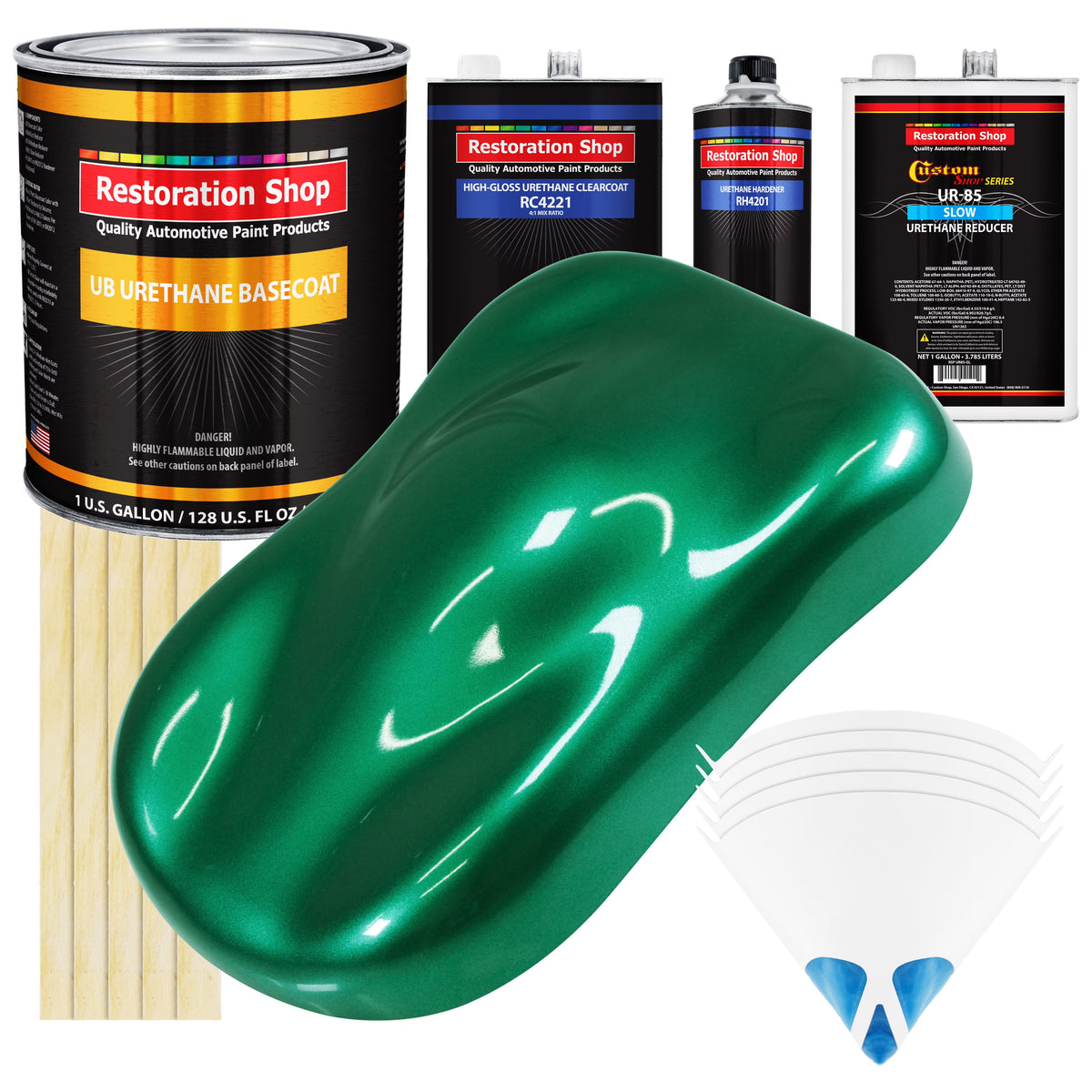 Rally Green Metallic SLOW Gallon Auto Car Paint Kit URETHANE BASECOAT Clearcoat