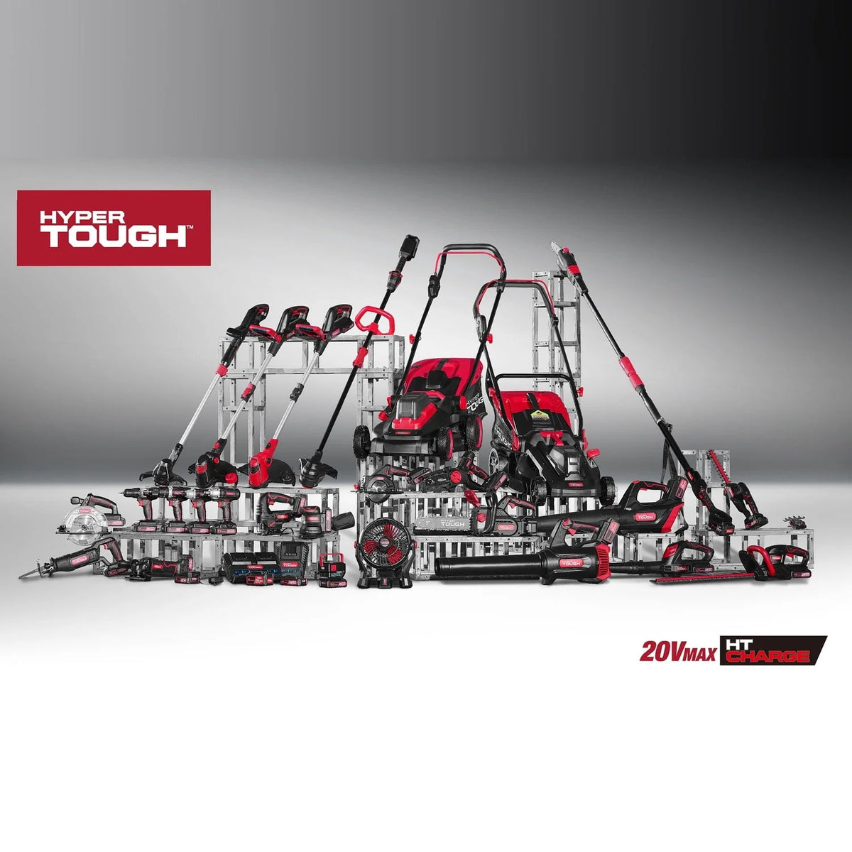 Hyper Tough 20V Max Cordless Combo Kit, 10-inch String Trimmer & 130 mph Sweeper