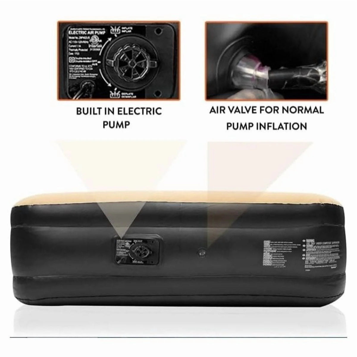 Double Inflatable High Raised Air Bed Mattress with Built in Pump and release valve