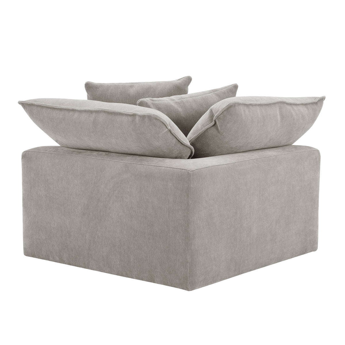 Sereen Fabric Corner Chair with 2 Pillows, Taupe