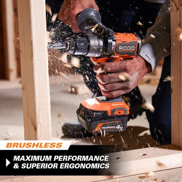 18V Brushless Cordless 2-Tool Combo Kit with Hammer Drill, Impact Driver, (2) Batteries, Charger, and Bag