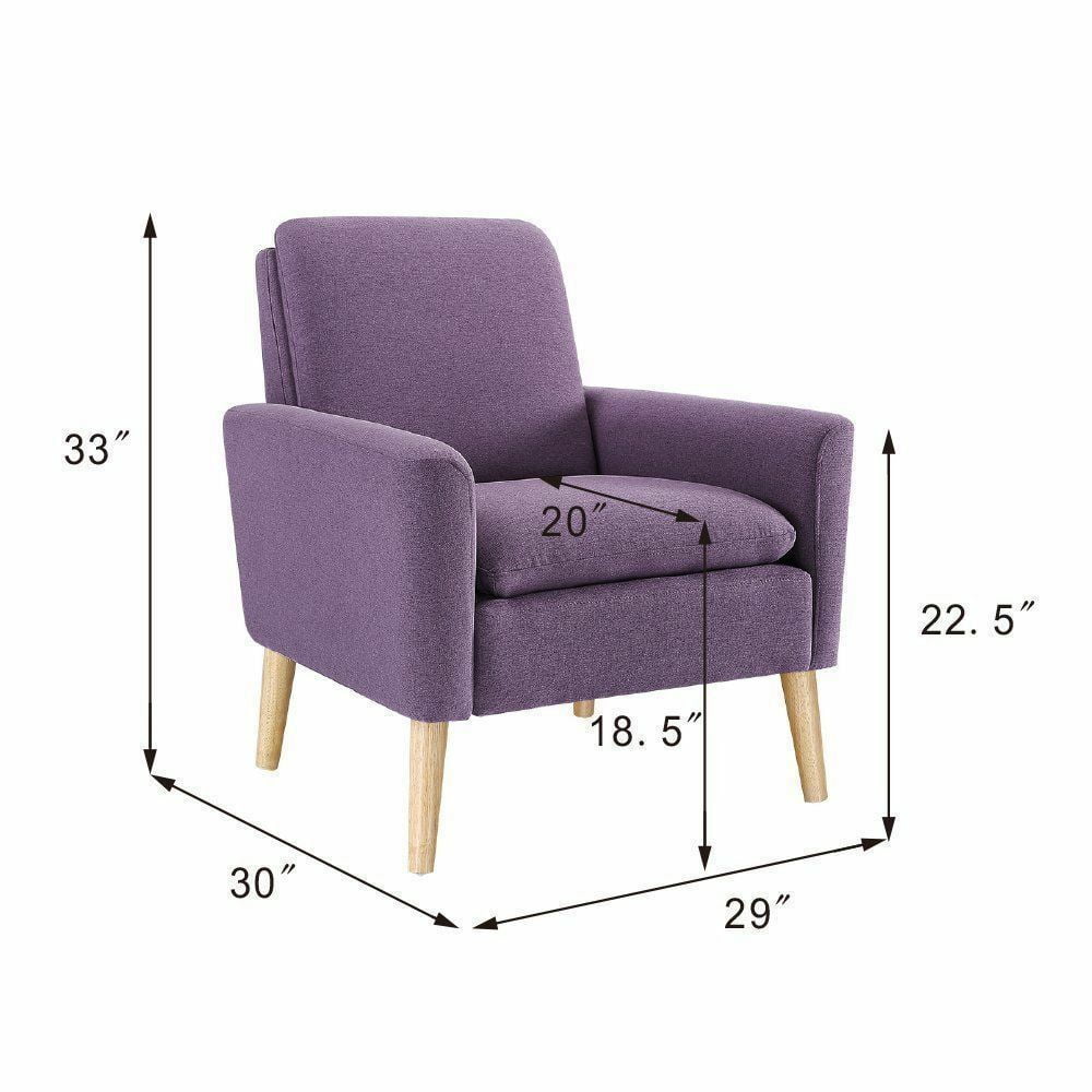 Dazone Modern Accent Fabric Chair Single Sofa Comfy Upholstered Arm Chair Living Room Yellow