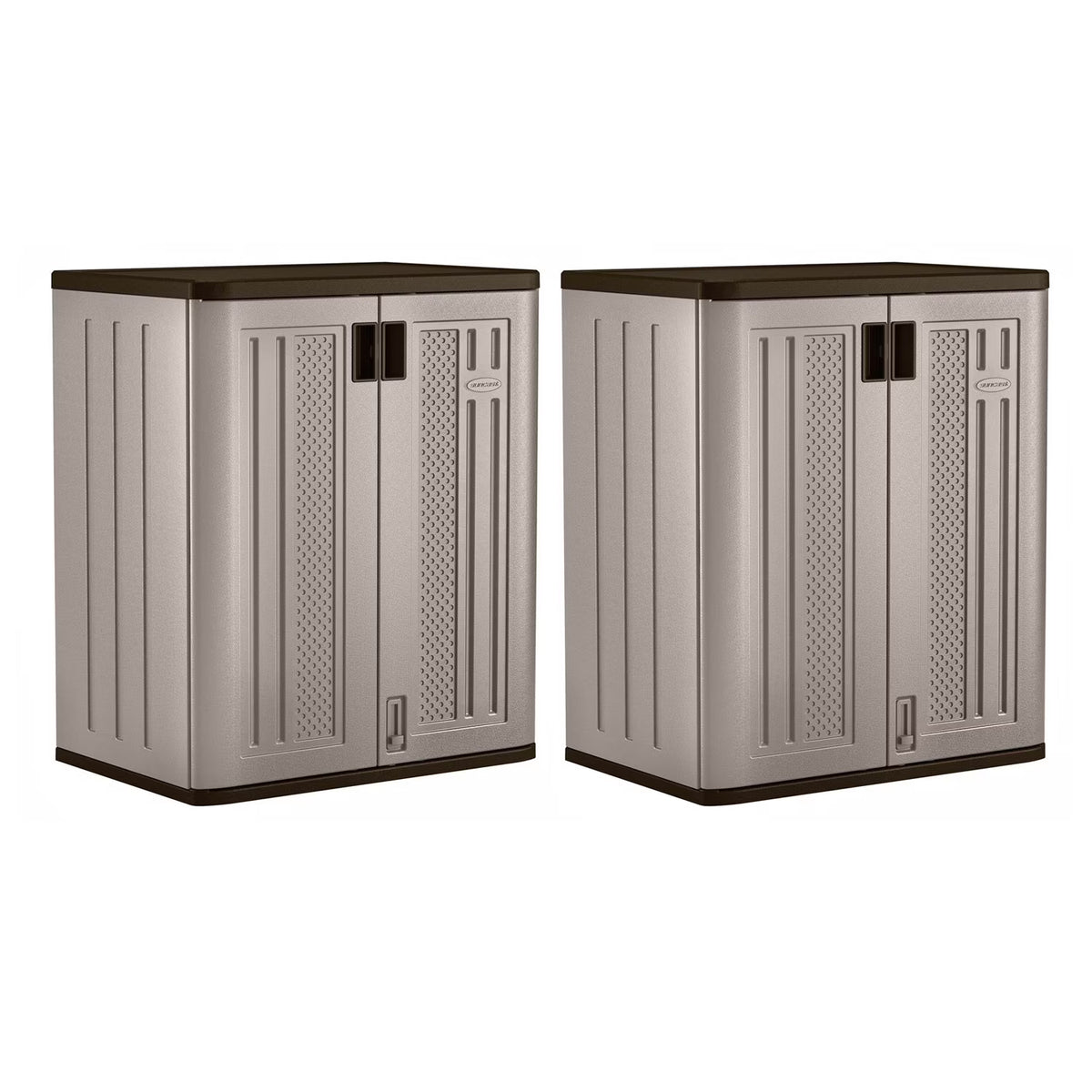 Suncast 2-Shelf Resin Base Cabinet, Platinum Metallic
