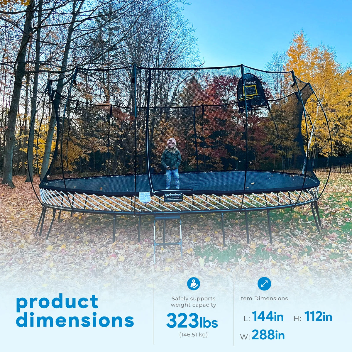 Springfree 8 x 13 ft Large Oval Trampoline w/ Safety Net & SoftEdge Mat