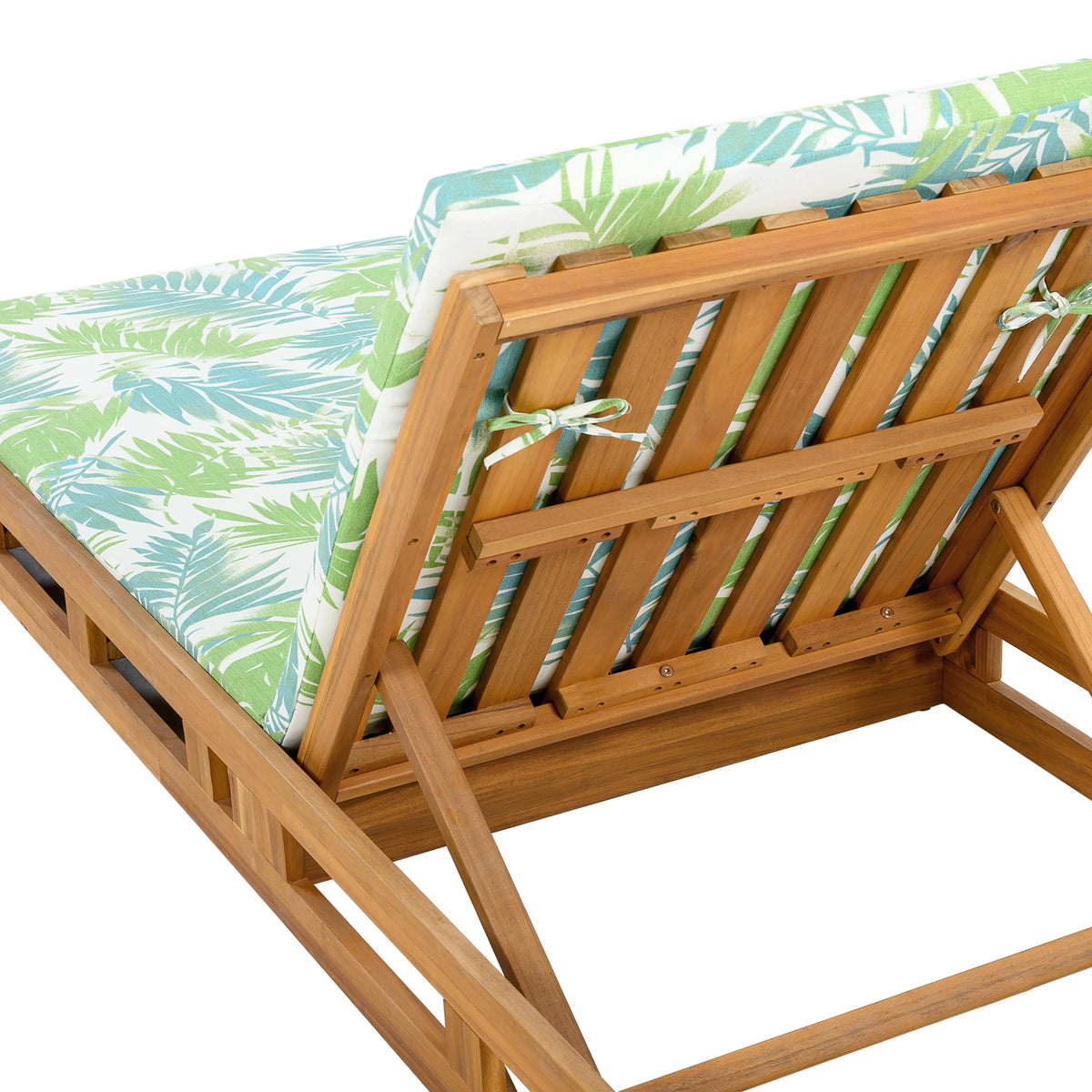 Patio Seating LOUNGE CHAISE SET, ACACIA WOOD WITH WATER-RESISTANT LOUNGE CUSHIONS (CREAM & 4 INCH THICK) - MATCHING DARK GREY VERSION AVAILABLE,Outdoor Seating