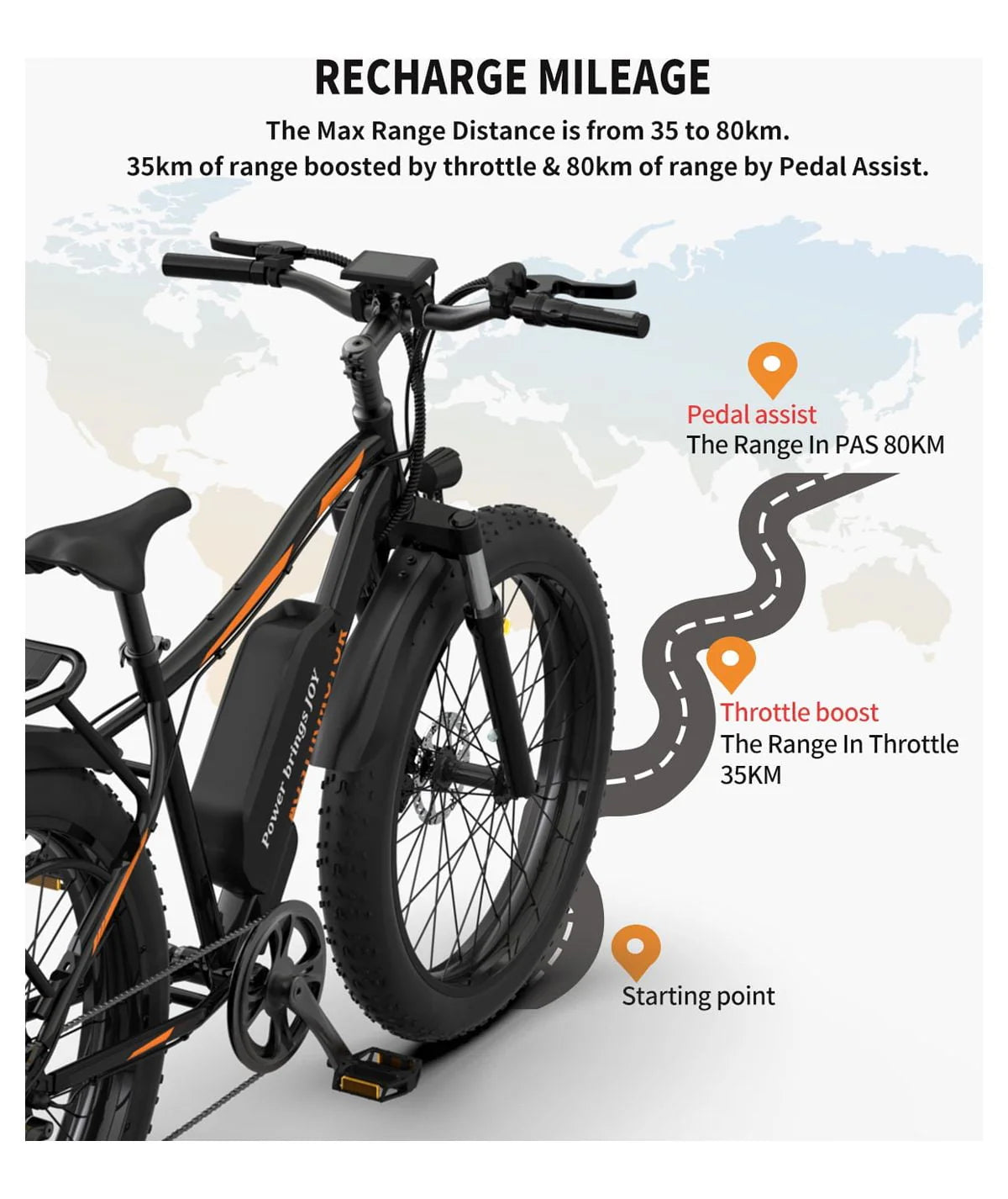 Aostirmotor Electric Mountain Bike, 48V 13AH Removable Lithium Battery 750W Ebike with Rack, 26" 4.0 inch Fat Tire Bike, Electric Bicycle for Adults(Black)