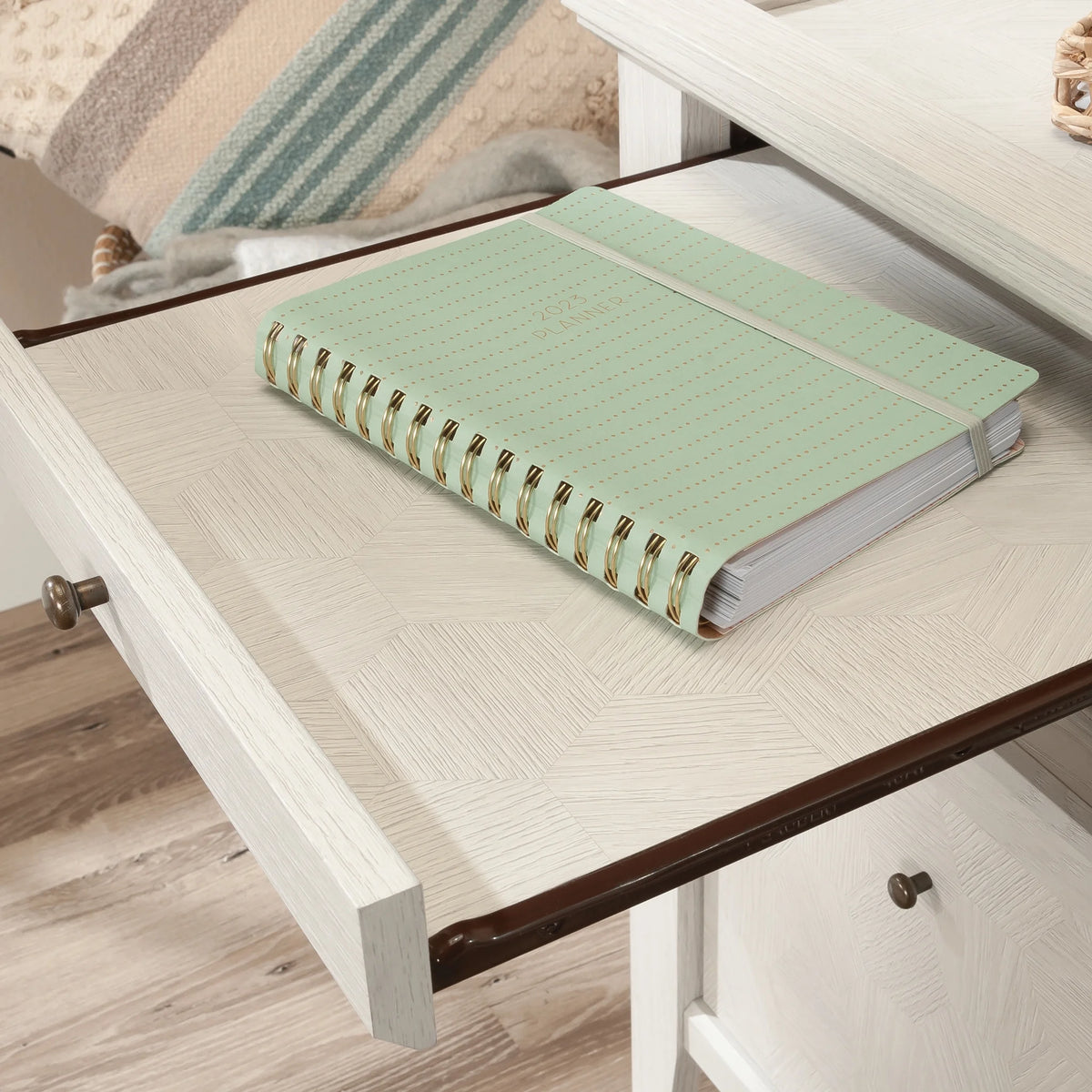Sauder Larkin Ledge Desk, Glacier Oak Finish