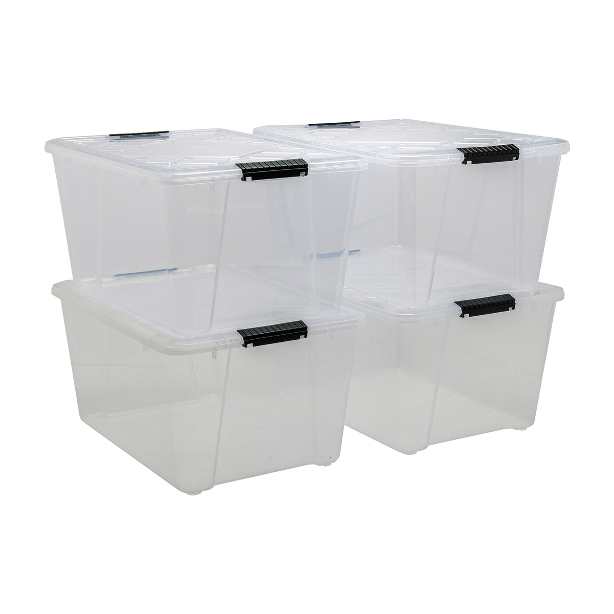 Greenmade InstaView 45 Quart Storage Bin with Latching Lid, 4-pack