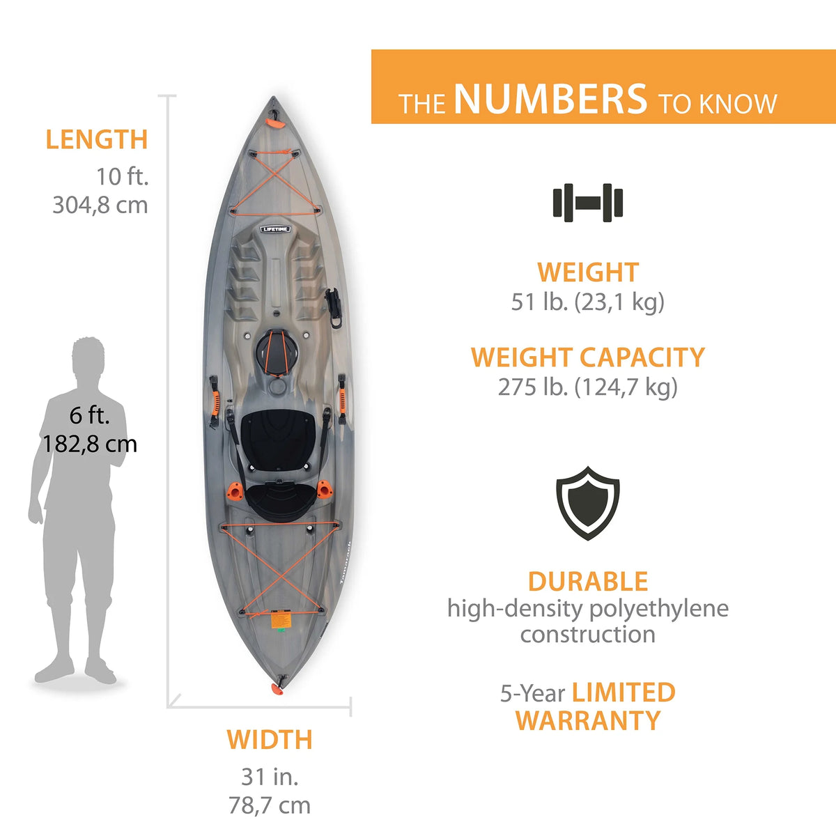 Lifetime Tamarack Angler 10 ft. Fishing Kayak, Volcano Fusion (91340)