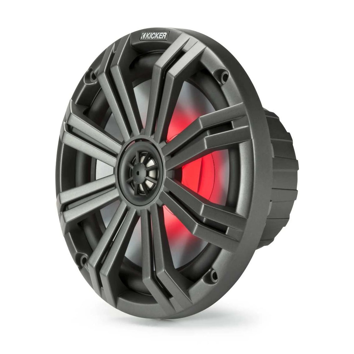 Kicker Marine Amplifier Speaker Bundle 8" LED Speaker (2 Pair) with 4 Channel Amp