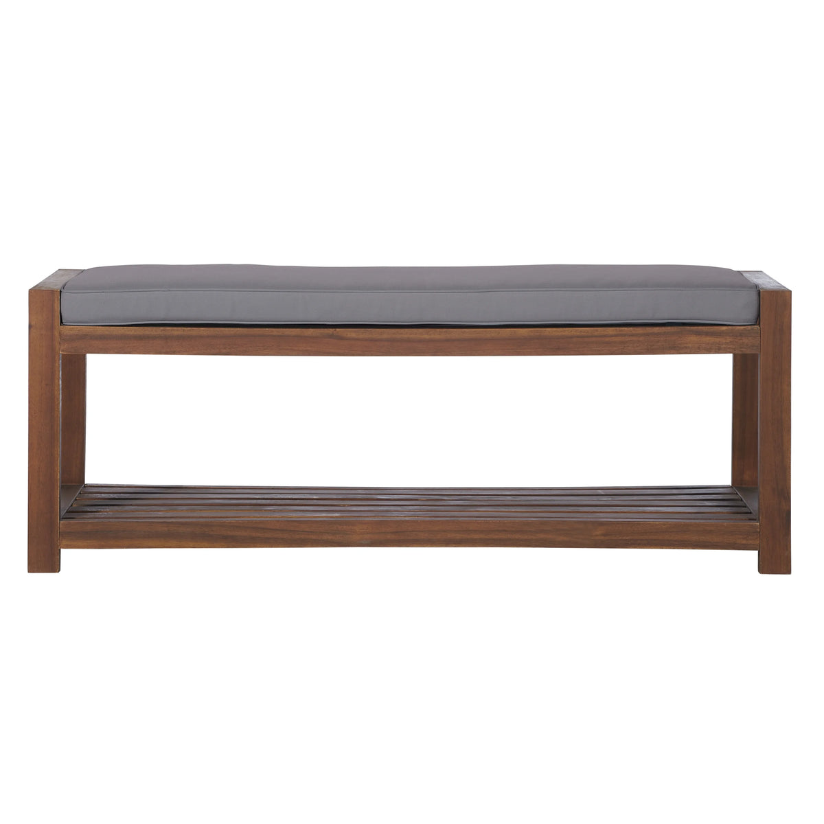 Manor Park Chevron Outdoor Storage Acacia Wood Bench - Brown