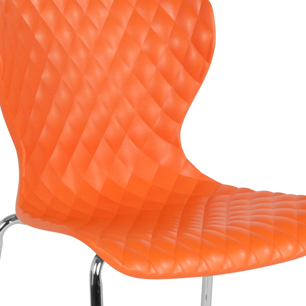Flash Furniture 4 Pack Lowell Contemporary Design Orange Plastic Stack Chair